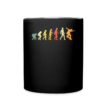Skating Evolution Retro Skate Lustiges Skateboarden - Tasse einfarbig - Schwarz - Vorne