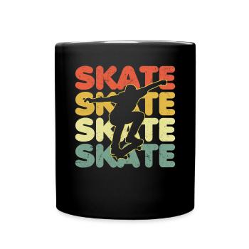Lustig Skate Retro Vintage Longboarding Skaten - Tasse einfarbig - Schwarz - Vorne