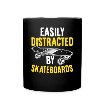 Leicht von Skateboards ablenken Longboard Skate - Tasse einfarbig - Schwarz - Vorne