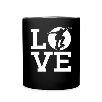 Liebe Lustiges Skateboarden Skaten Longboard Skate - Tasse einfarbig - Schwarz - Vorne