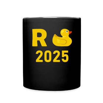 Ente Rente 2025 Pension Ruhestand Opa Oma Rentner - Tasse einfarbig - Schwarz - Vorne