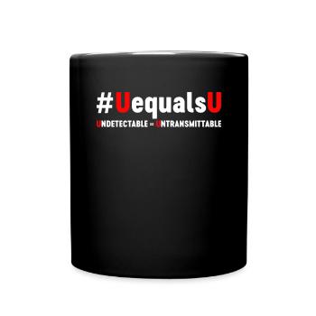 U est égal à U Ruban rouge indétectable - Mug uni - noir - Devant