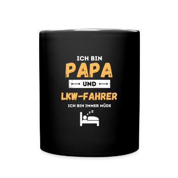 I'm a dad and a truck driver, I'm always tired - Full Colour Mug - black - Front