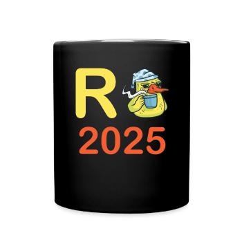 Duck Pension 2025 Pension Retirement Grandpa Grandma Pensioner - Full Colour Mug - black - Front