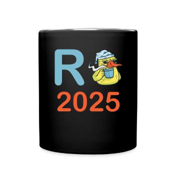 Duck Pension 2025 Pension Retirement Grandpa Grandma Pensioner - Full Colour Mug - black - Front
