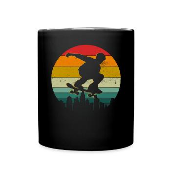 Retro Skate Longboard Réaliser des figures - Mug uni - noir - Devant