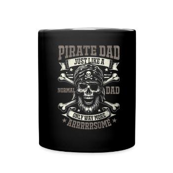 Papa pirate Crossbone Chasse au trésor papa - Mug uni - noir - Devant