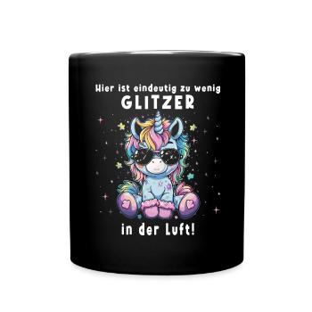 Süßes Einhorn, Bunte Einhörner - Tasse einfarbig - Schwarz - Vorne