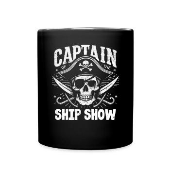 Capitaine Du Navire Show Crossbone Funny Pirate - Mug uni - noir - Devant