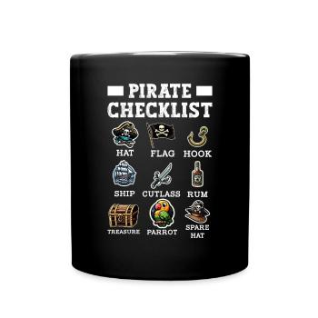 Liste de contrôle pirate Aargh Capitaine de navire franchi - Mug uni - noir - Devant