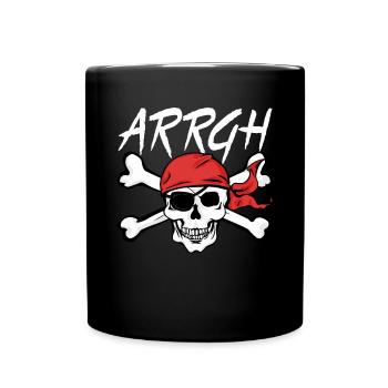 Arrgh Navire Capitaine Crossbone Chasseur de trésors - Mug uni - noir - Devant