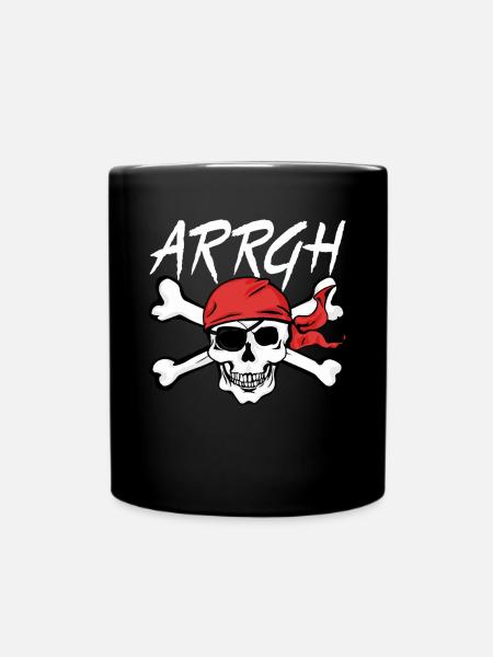 Arrgh Schiff Kapitän Crossbone Schatzjäger - Tasse einfarbig - Schwarz