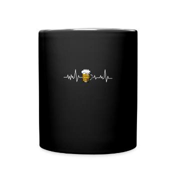 Bière Heartbeat Motif Drôle Drôle - Mug uni - noir - Devant