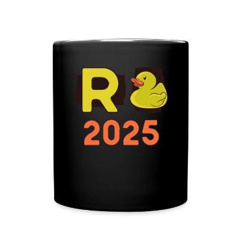 Duck Pension 2025 Pension Retirement Grandpa Grandma Pensioner - Full Colour Mug - black - Front