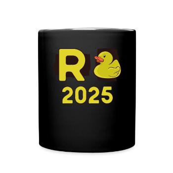 Duck Pension 2025 Pension Retirement Grandpa Grandma Pensioner - Full Colour Mug - black - Front