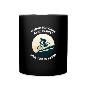 Pourquoi est-ce que je roule sans batterie ? VTT & montagne - Mug uni - noir - Devant