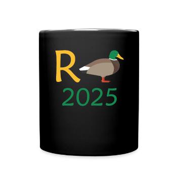 Duck Pension 2025 Pension Retirement Grandpa Grandma Pensioner - Full Colour Mug - black - Front