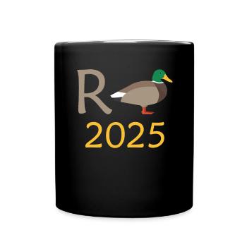 Duck Pension 2025 Pension Retirement Grandpa Grandma Pensioner - Full Colour Mug - black - Front
