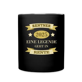 Pension 2025 Gift Pension 2025 Retirement Grandpa - Full Colour Mug - black - Front