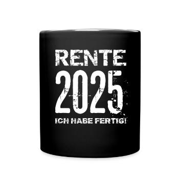 Pension 2025 Cadeau Pension 2025 Retraite Grand-père Grand-mère - Mug uni - noir - Devant