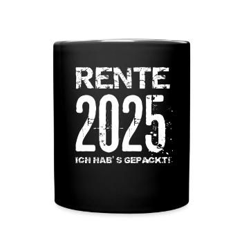Pension 2025 Cadeau Pension 2025 Retraite Grand-père Grand-mère - Mug uni - noir - Devant