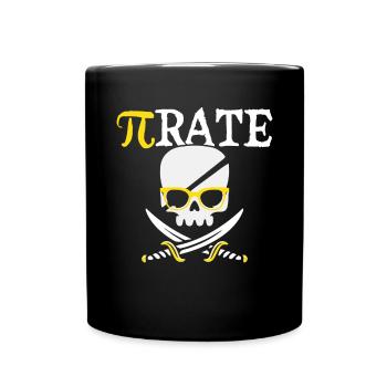 Pi Piraten Mathematik Schatzsuche Kreuzknochen Pi Mathematik - Tasse einfarbig - Schwarz - Vorne