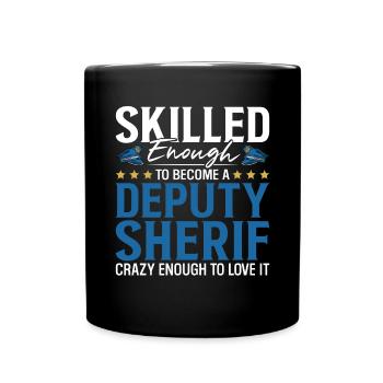 Stellvertretender Sheriff Ersthelfer Lustiges Gesetz - Tasse einfarbig - Schwarz - Vorne