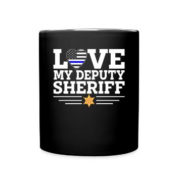 J’adore mon shérif adjoint Blue Line Funny Law - Mug uni - noir - Devant