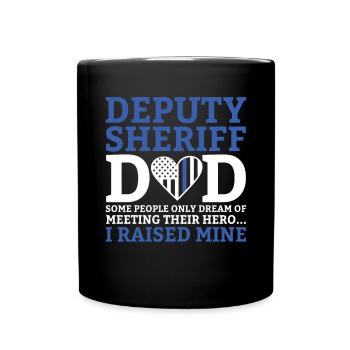 Stellvertreter Vater Strafverfolgung Lustiger Sheriff Vater - Tasse einfarbig - Schwarz - Vorne