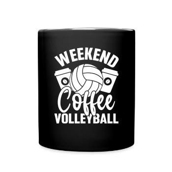 Weekend Coffee Volleyball Bump Set Spike - Full Colour Mug - black - Front
