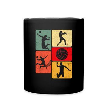 Retro Volleyball Smash Bump Set Spike Volleyball - Mug uni - noir - Devant
