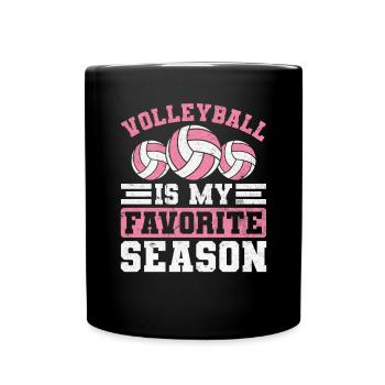Le volley-ball est mon ensemble de bosses drôle de saison préféré - Mug uni - noir - Devant