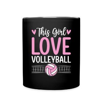 Funny Volleyball Girls Smash Bump Set Spike - Full Colour Mug - black - Front