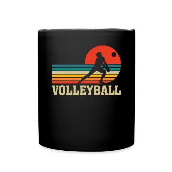 Lustige Volleyball Retro Vintage Bump Set Spike - Tasse einfarbig - Schwarz - Vorne