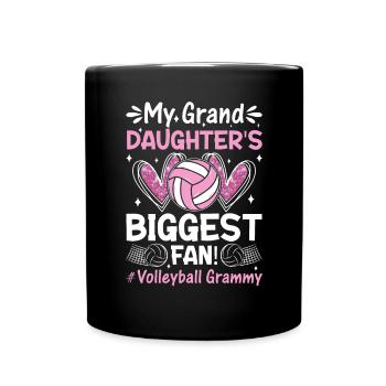 Volleyball Grammy Bump Set Spike Lustiger Volleyball - Tasse einfarbig - Schwarz - Vorne