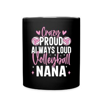 Fou Fier Toujours Fort Drôle Mamie Volley-ball - Mug uni - noir - Devant