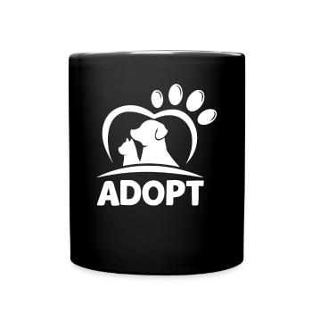 Adoptieren Sie ein lustiges Tierheim Tierheim zur Rettung von Wildtieren - Tasse einfarbig - Schwarz - Vorne