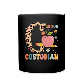 Funny School Custodian Maid Cleaner Janitorial - Full Colour Mug - black - Front