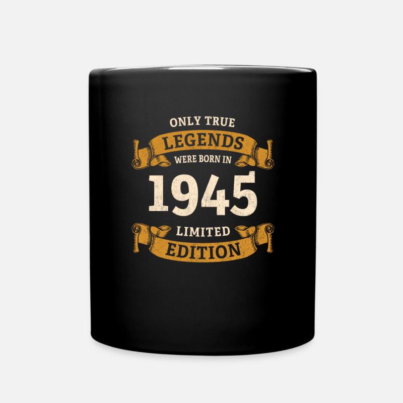 Echte Legenden wurden 1945 geboren 80. Geburtstag - Tasse einfarbig - Schwarz