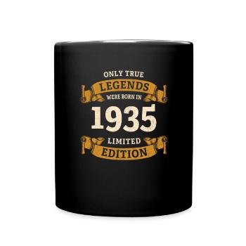 Echte Legenden wurden 1935 geboren 90. Geburtstag - Tasse einfarbig - Schwarz - Vorne