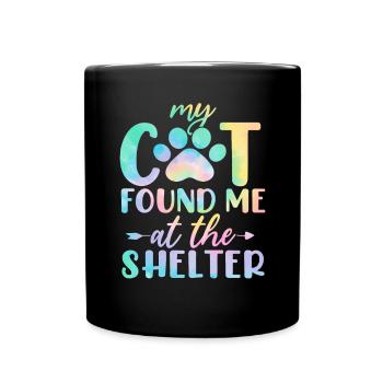 Mon chat m’a trouvé au refuge Cat Tie Dye Kitten - Mug uni - noir - Devant