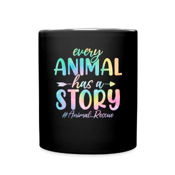 Chaque animal a une histoire Funny Tie Dye Animal - Mug uni - noir - Devant