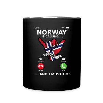 Norway is calling and i must go - Tasse einfarbig - Schwarz - Vorne