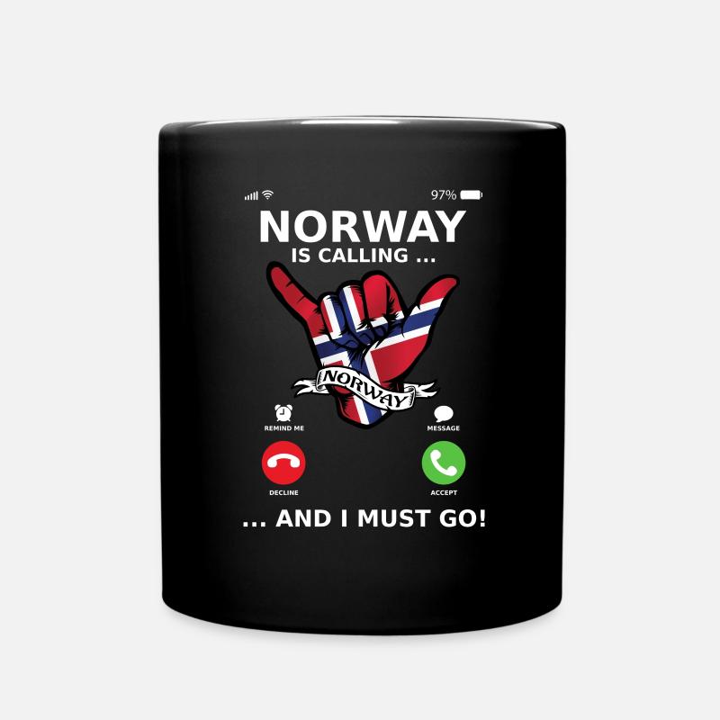 Norway is calling and i must go - Full Colour Mug - black