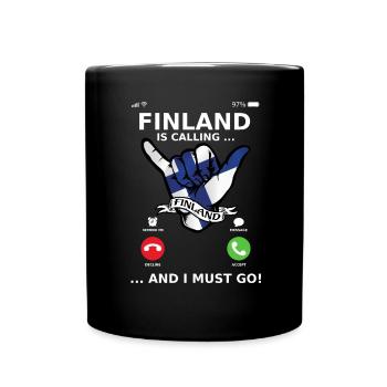 Finland is calling and i must go - Full Colour Mug - black - Front