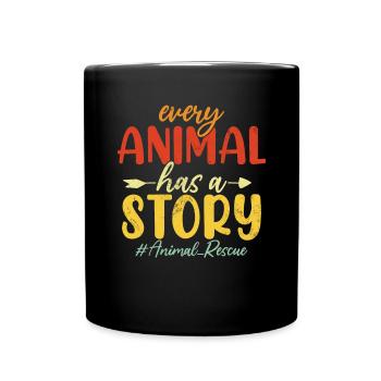 Every Animal Has A Story Retro Foster Shelter - Full Colour Mug - black - Front