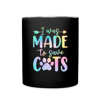 J’ai été fait pour sauver des chats Tie Dye Shelter Animal - Mug uni - noir - Devant