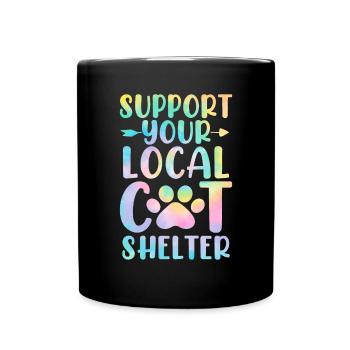 Soutenez votre refuge pour chat local Funny Tie Dye - Mug uni - noir - Devant