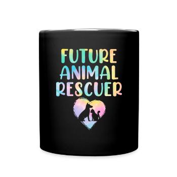 Future Animal Rescuer Tie Dye Foster Animal - Full Colour Mug - black - Front