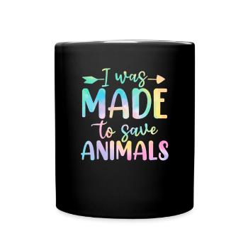 J’ai été fait pour sauver les animaux activiste tie dye - Mug uni - noir - Devant